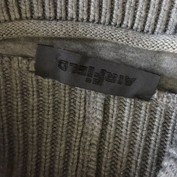 AIRFIELD Germany Grey Loose Turtleneck Print Front Modal Blend Stretch Top S - Picture 2 of 5